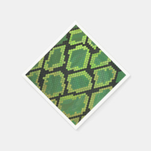 Serviette En Papier Copie noire et verte de serpent
