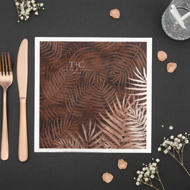 Serviette En Papier Copper Sunset Palm Modèle ID1323 (Créateur téléchargé)