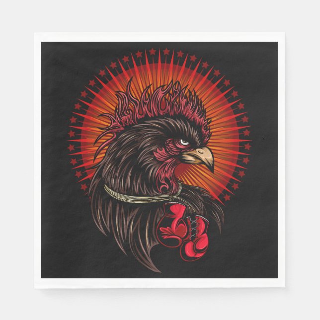 Serviette En Papier Coq de boîte (Devant)