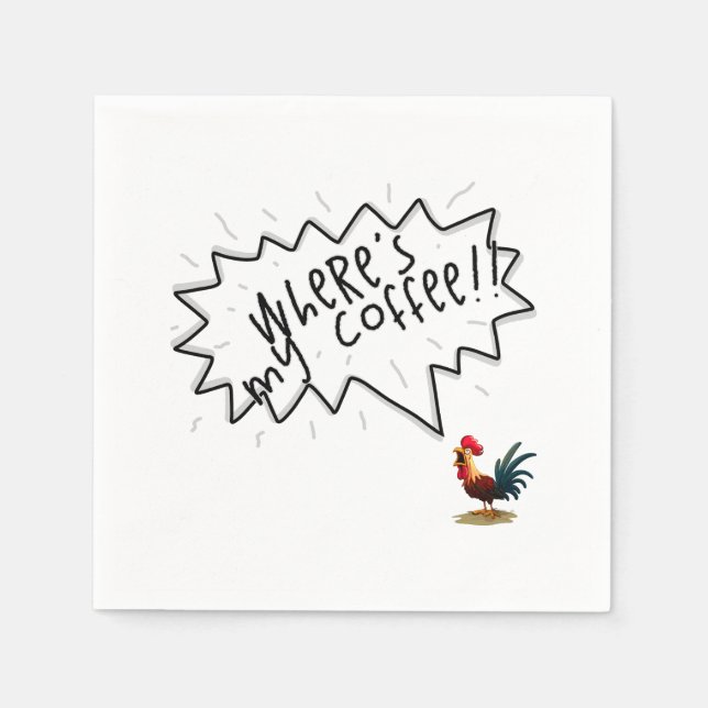Serviette En Papier Coq de café (Devant)
