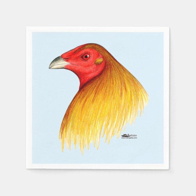 Serviette En Papier Coq de Combat Ébarbé (Devant)