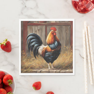 Serviette En Papier Coq de ferme - Papier glacé Majestic Napkin
