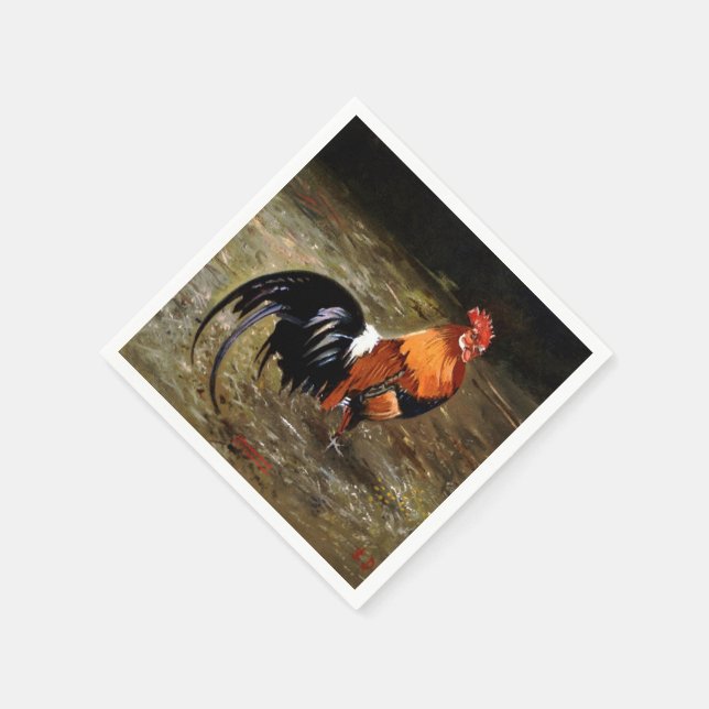 Serviette En Papier Coq/Gaulois/Rooster (Coin)
