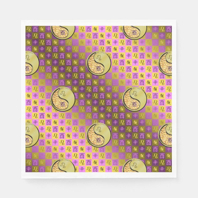 Serviette En Papier Coq Leo & Metal (Devant)