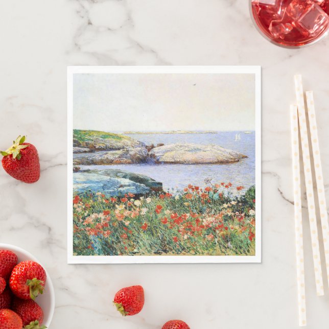 Serviette En Papier Coquelicots, îles de Shoals, (En situation)