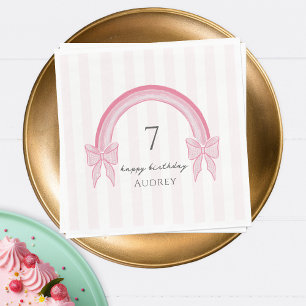 Serviette En Papier Coquette Arc-en-ciel rose fantaisie