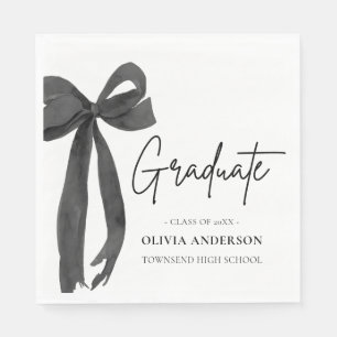 Serviette En Papier Coquette Black Bow moderne Graduate Graduate