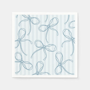 Serviette En Papier Coquette Bleue Bow Pastel Décor De Table Boutonnée