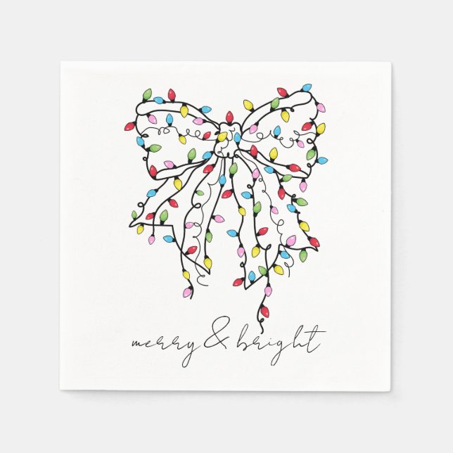 Serviette En Papier Coquette Bow Feux de Noël (Devant)