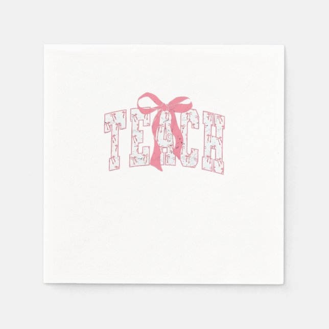 Serviette En Papier Coquette Bow Pencil Design Enseignants Enseignants (Devant)