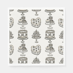 Serviette En Papier Coquette Coeur Coquette Beige Bow Valentins