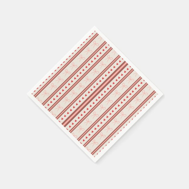 Serviette En Papier Coquette Coeurs et vaches Motif serviettes (Coin)
