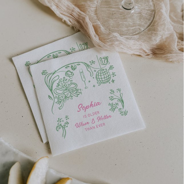 Serviette En Papier Coquette dessinée à la main, sage et audacieux ann (Créateur téléchargé)