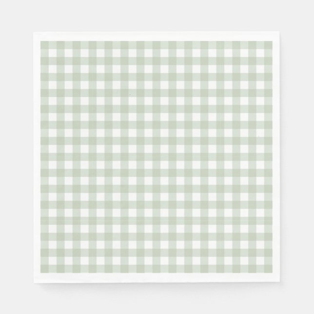 Serviette En Papier Coquette en Gingham Vert Nœud Papillon Dessert de  (Devant)