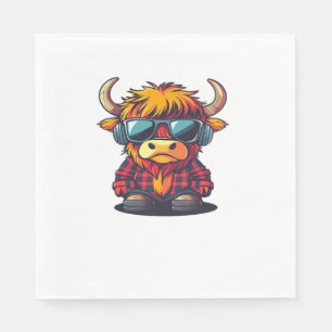 Serviette En Papier Coquette Highland Cow Bubblegum Tshirt Design, Hol