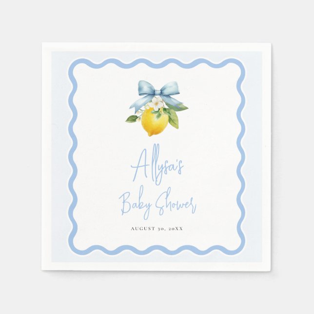 Serviette En Papier Coquette Lemon Ciao Baby Baby shower frontalier va (Devant)