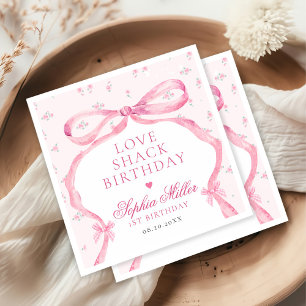 Serviette En Papier Coquette Pink Bow Love Shack Anniversaire