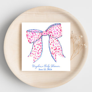 Serviette En Papier Coquette rose bleue Personnalisée Napkin