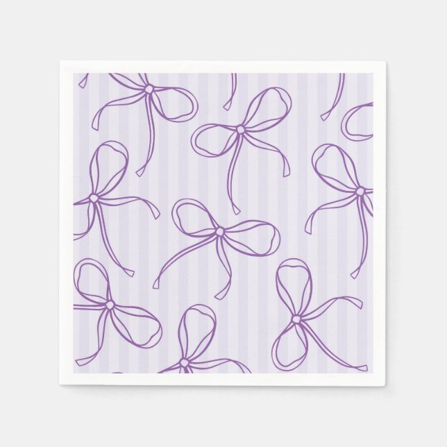 Serviette En Papier Coquette violet Bow Pastel Lavender Table Decor (Devant)