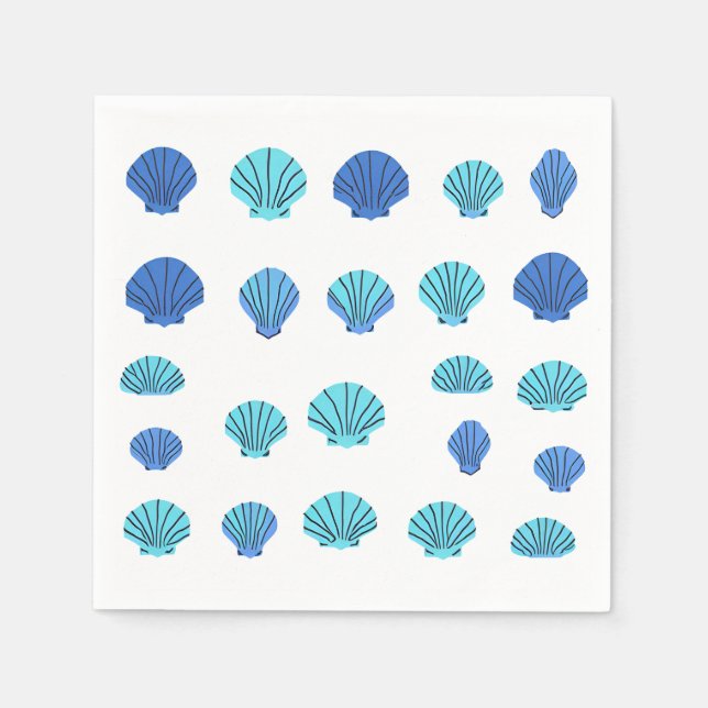 Serviette En Papier Coquillage bleu de mer (Devant)