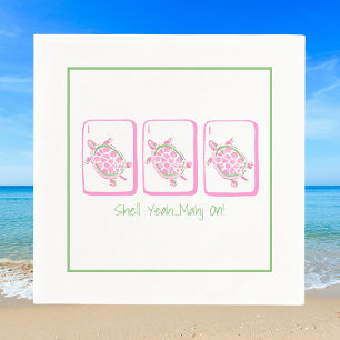 Serviette En Papier Coquillage Ouais... Mahj On ! Mahjong Tortue de Me