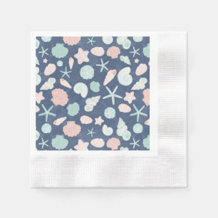 Serviette En Papier Coquillages Côtiers Plage & Design Océan