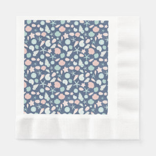 Serviette En Papier Coquillages Côtiers Plage & Design Océan