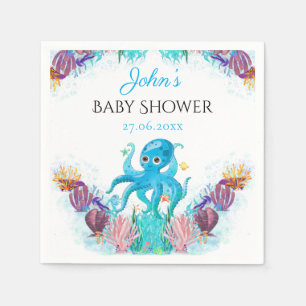 Serviette En Papier Coquillages de Baby shower de coquillages de pieuv