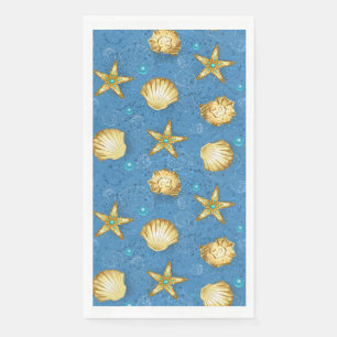 Serviette En Papier Coquillages de fête sur la plage