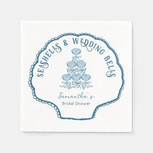 Serviette En Papier Coquillages et Cloches de Mariage Enterrement de V