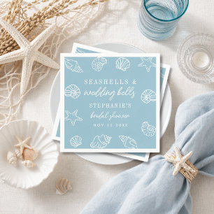 Serviette En Papier Coquillages et Cloches de Mariage Réception de Ma