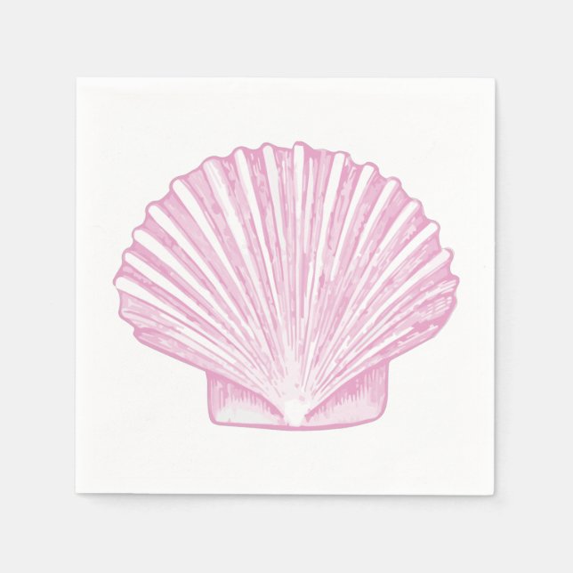 Serviette En Papier Coquille Saint-Jacques Rose Côtière (Devant)