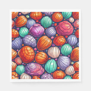 Serviette En Papier Coquilles de mer colorées