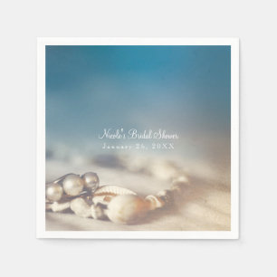Serviette En Papier Coquilles de plage et bijoux en perle Fête des mar