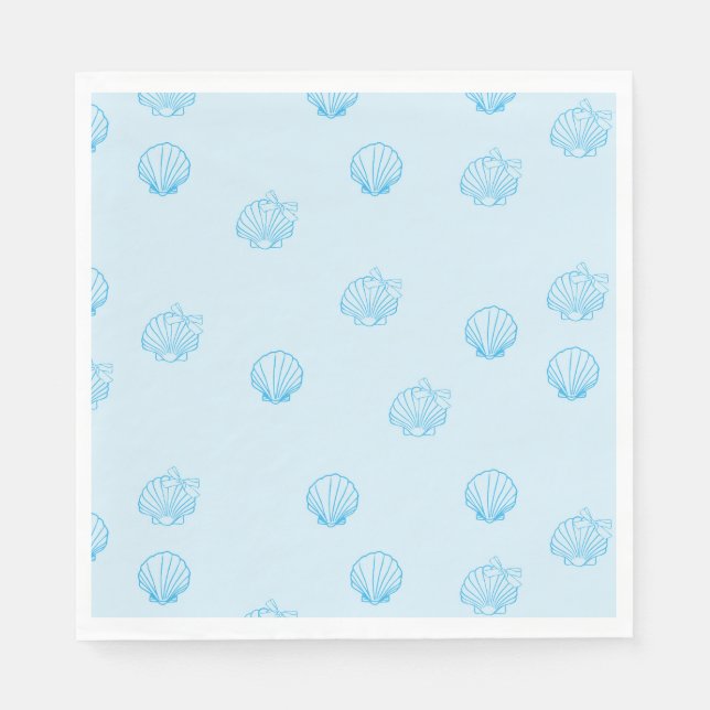 Serviette En Papier Coquilles Saint-Jacques Contour Minimalisme (Devant)