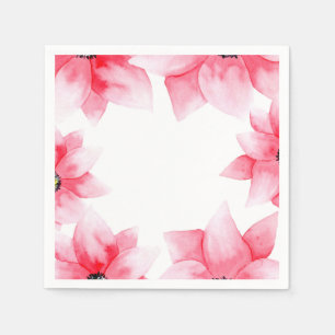 Serviette En Papier Corail Floral Aquarelle Chic Pêche d'Été