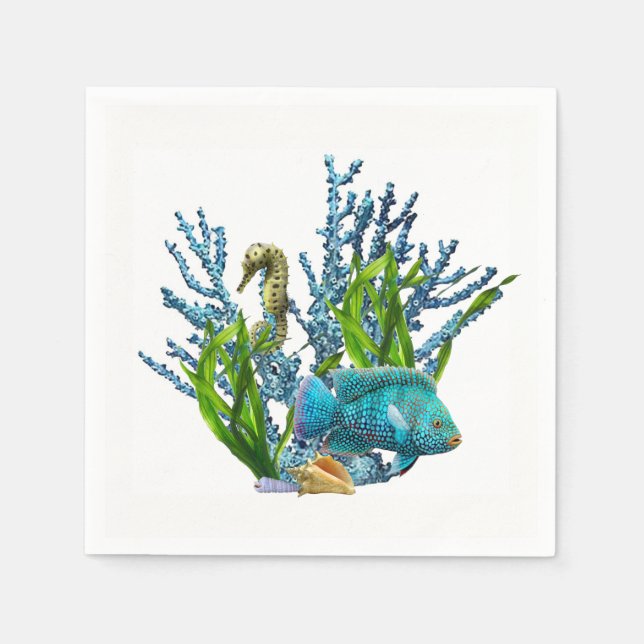 Serviette En Papier Corail Reef (Devant)