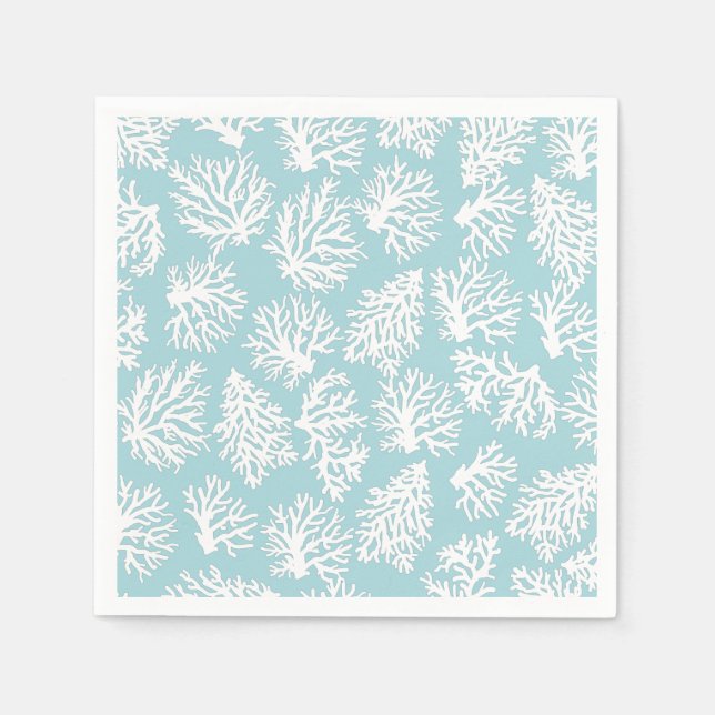 Serviette En Papier Corail Reefs plage côtière d'été (Devant)