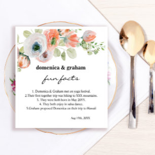 Serviette En Papier Corail rose romantique Flore Mariage Faits amusant