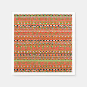 Serviette En Papier Coral Aztec Style Sud-Ouest Motif