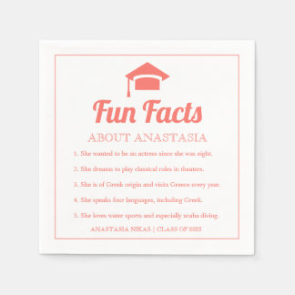 Serviette En Papier Coral Fun Facts class Of 2022 diplôme cap