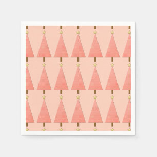 Serviette En Papier Coral polka dot moderne sapin de Noël