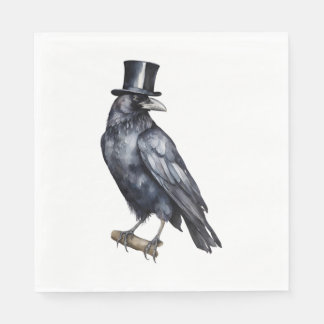 Serviette En Papier Corbeau