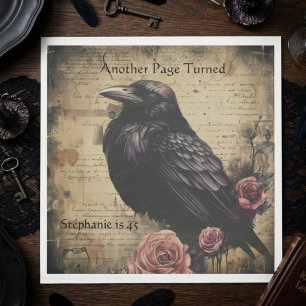 Serviette En Papier Corbeau baroque Onyx lunatique