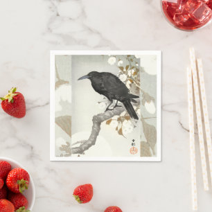 Serviette En Papier Corbeau Koson Oiseau Japonais Corneille