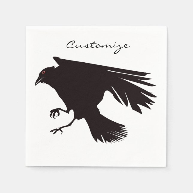 Serviette En Papier Corbeau noir vol Thunder_Cove (Devant)