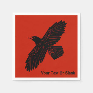 Serviette En Papier Corbeau rouge