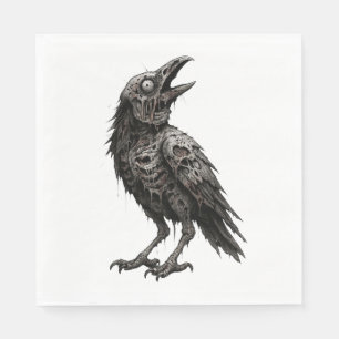 Serviette En Papier Corbeau zombie