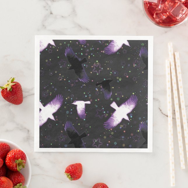 Serviette En Papier Corbeaux mystiques (En situation)