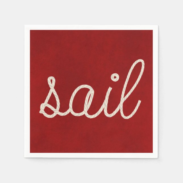 Serviette En Papier Corde nautique pour voile (Devant)